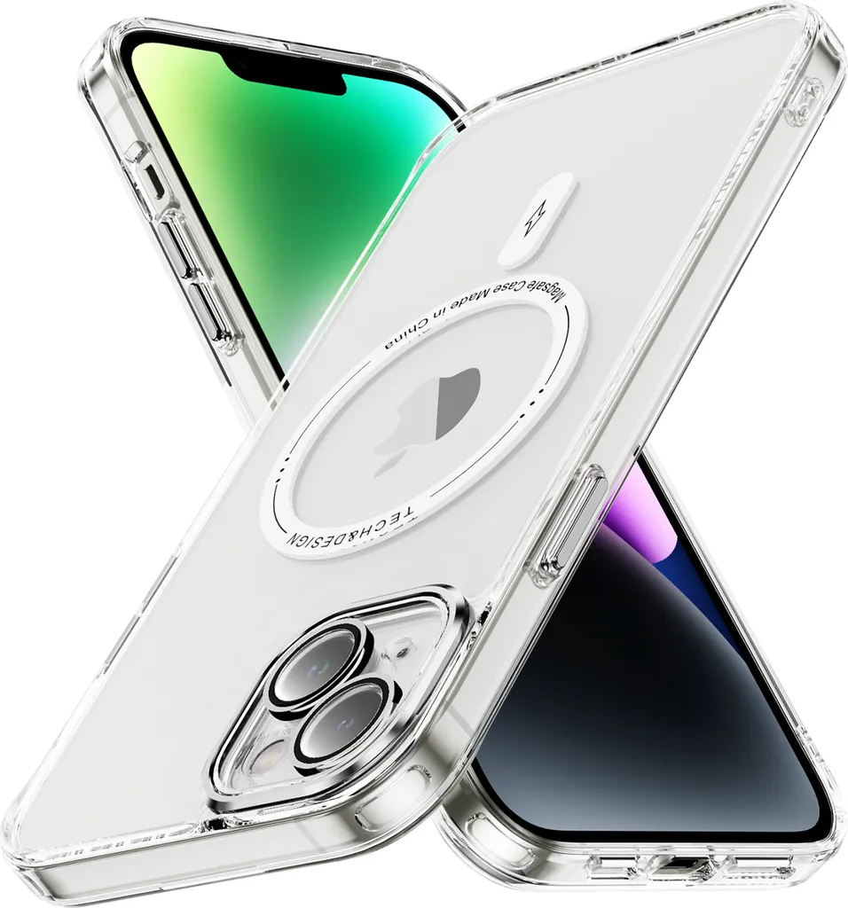 Custodia iPhone 14 Plus MagSafe Trasparente: Protezione Bianca Antiurto