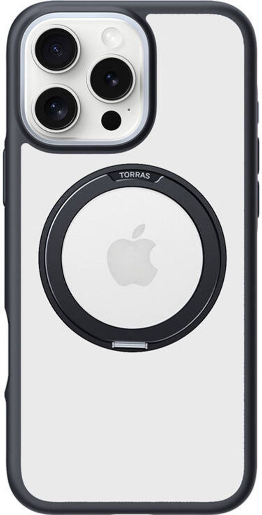 Torras Ostand R Fusion Hülle für iPhone 16 ProMax (Schwarz)