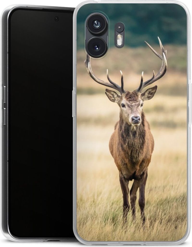 DeinDesign Handyhülle für Nothing Phone 2 Silikon Hülle Case Smartphone Schutzhülle Hirsch Wald Wiese