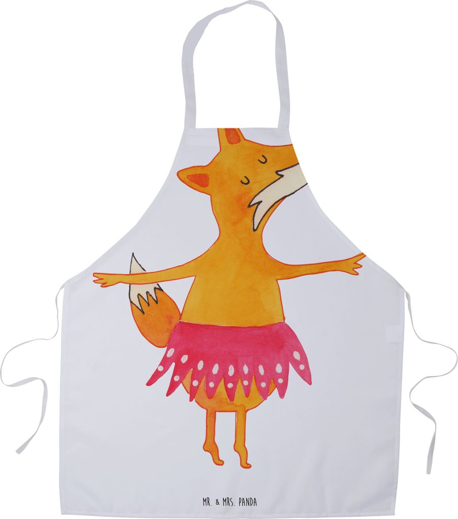 Mr. & Mrs. Panda Kochschürze Fuchs Ballerina - Weiß - Geschenk, Grillschürze, Schürze, Tanzen, Gastro, Geburtstag, Vorbinder, Küchenschürze