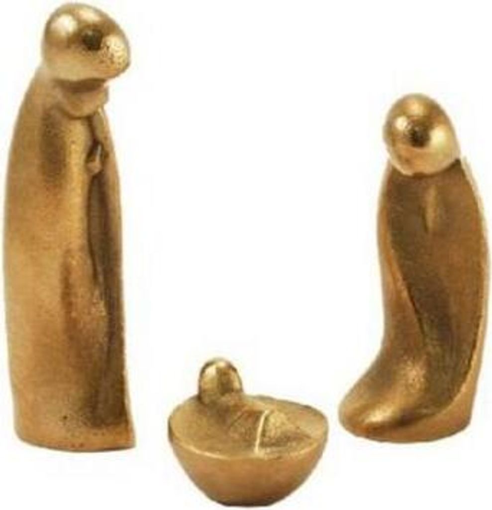 Krippenszene 3-teiliges Figurenset Josef 8,5 cm, Maria 6,5 cm, Jesuskind 3 cm