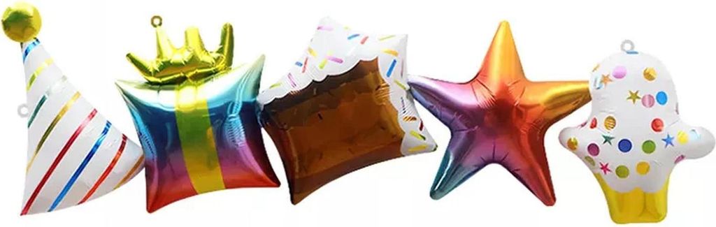 Folienballon Luftballon Girlande, Motiv bunte Party Geschenke, ca. 80 x 25 cm