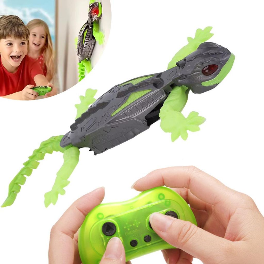 Gecko Wandflitzer, Roboter Kinder Ferngesteuerter Gecko, Wänden Decken Entlang Krabbelt, Leuchtenden LED-Augen, Realistische Bewegungen,Geschenke