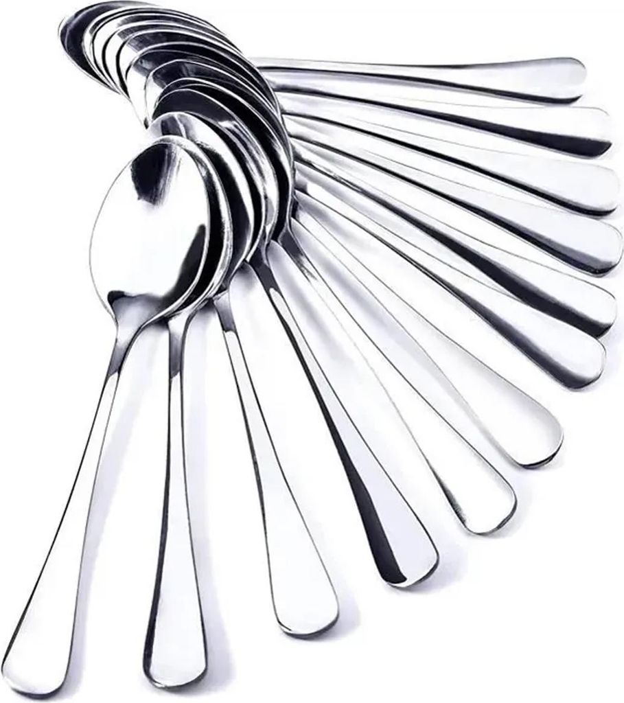 Kaffeelöffel Set 12 Stück, Oval, Edelstahl, 12 Cm, Für es Produktbild 
