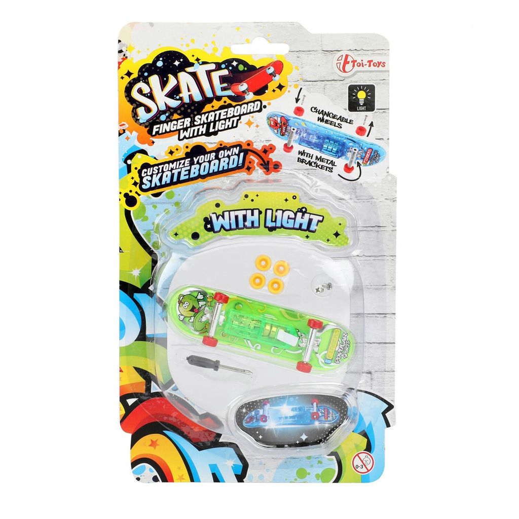SKATE Vinger skateboard met licht+extra wielen -3 ass Produktbild 
