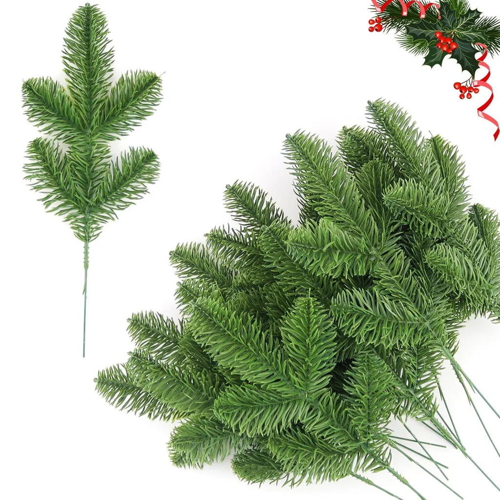 Décorations de Noël : 20 branches de pin artificielles pour couronnes DIY