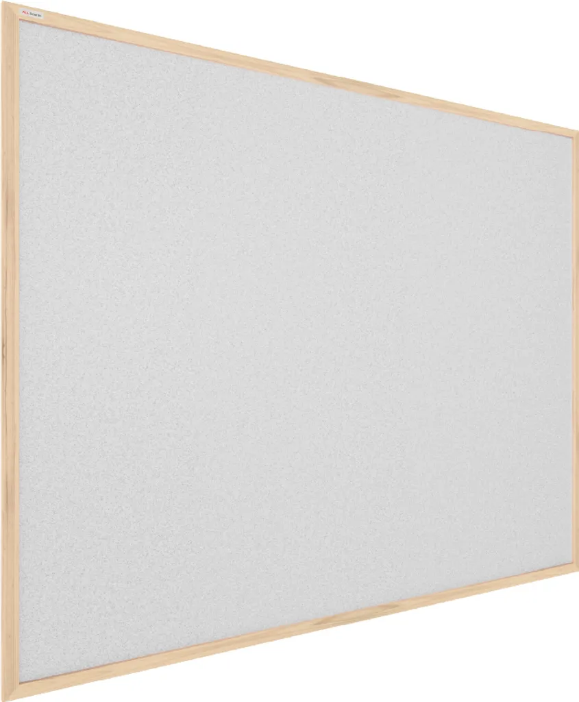 Bacheca Grigia 100x80 cm Cornice Legno - Memoboard Ufficio Design