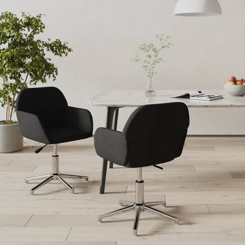 Stabli Möbel Esszimmerstühle 2 Stk. Drehbar Schwarz Stoff Wohnzimmerstühle 2025 - Klassisches1520026