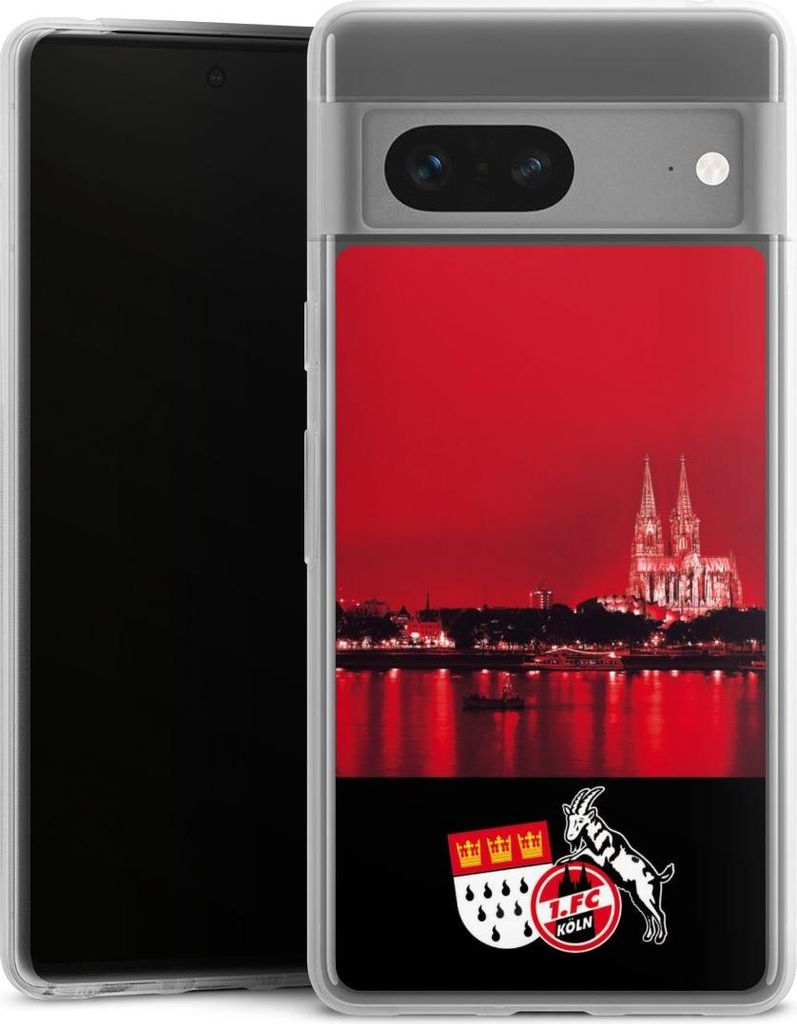 DeinDesign Slim Hülle für Google Pixel 7 Silikon Case Ultra Dünn Handyhülle 1. FC Köln Offizielles Lizenzprodukt Skyline