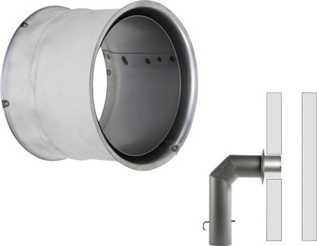 Ofenrohr-Doppelwandfutter Bertrams Ø 160 mm blank gussgrau Produktbild 