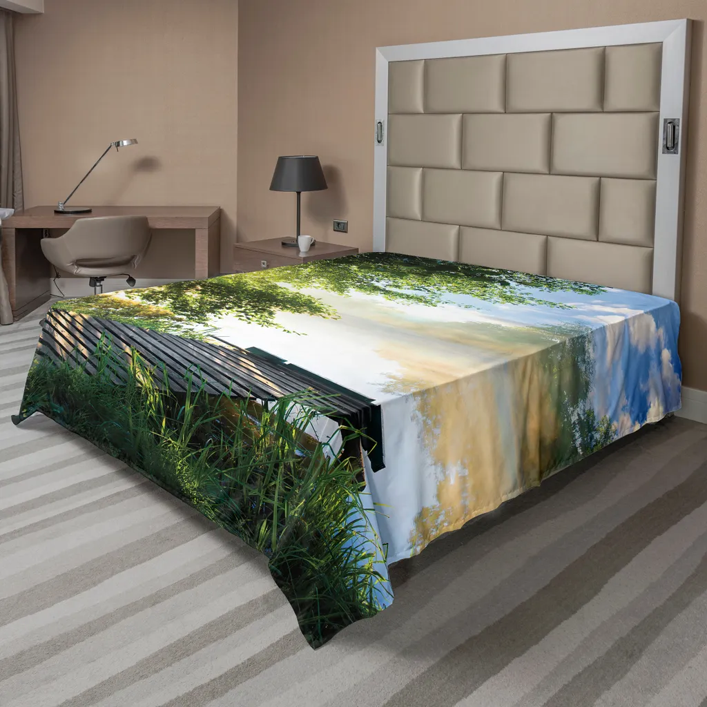 Drap plat anti-froissage 266x260 cm paysage naturel doux et durable