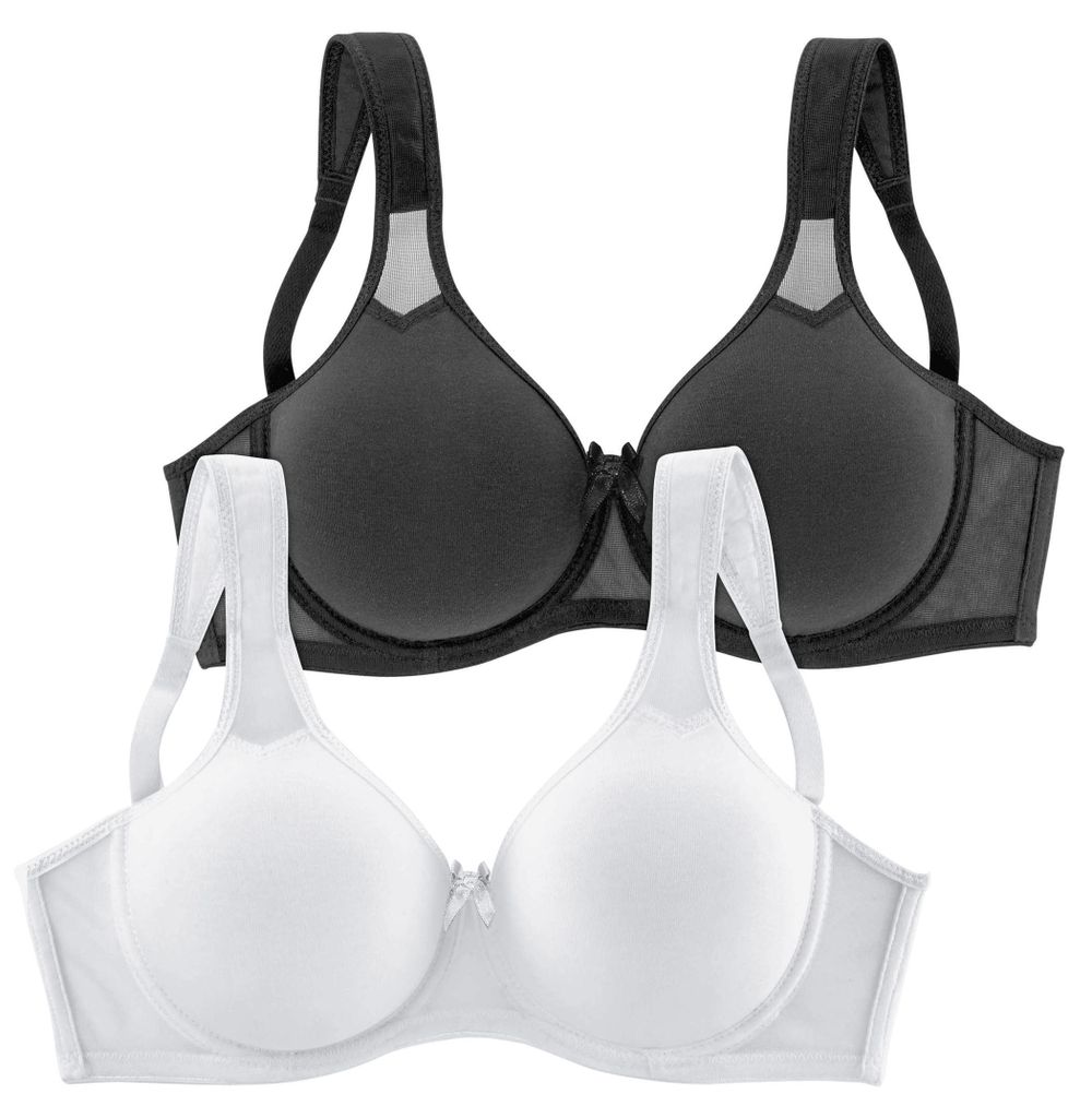 PETITE FLEUR T-Shirt-BH weiß + schwarz Größe 80 Cup E