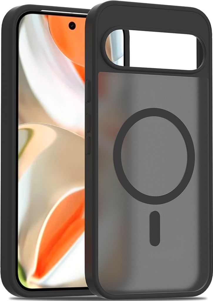 Magnetisch Hülle für Google Pixel 10 Pro XL, Kompatibel mit MagSafe, Transluzente Matt Rückseite Stoßfeste Handyhülle Schwarz