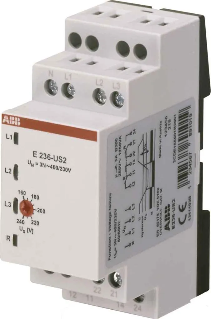 Protection moteur et réseau avec le relais ABB E236-US2 manque tension