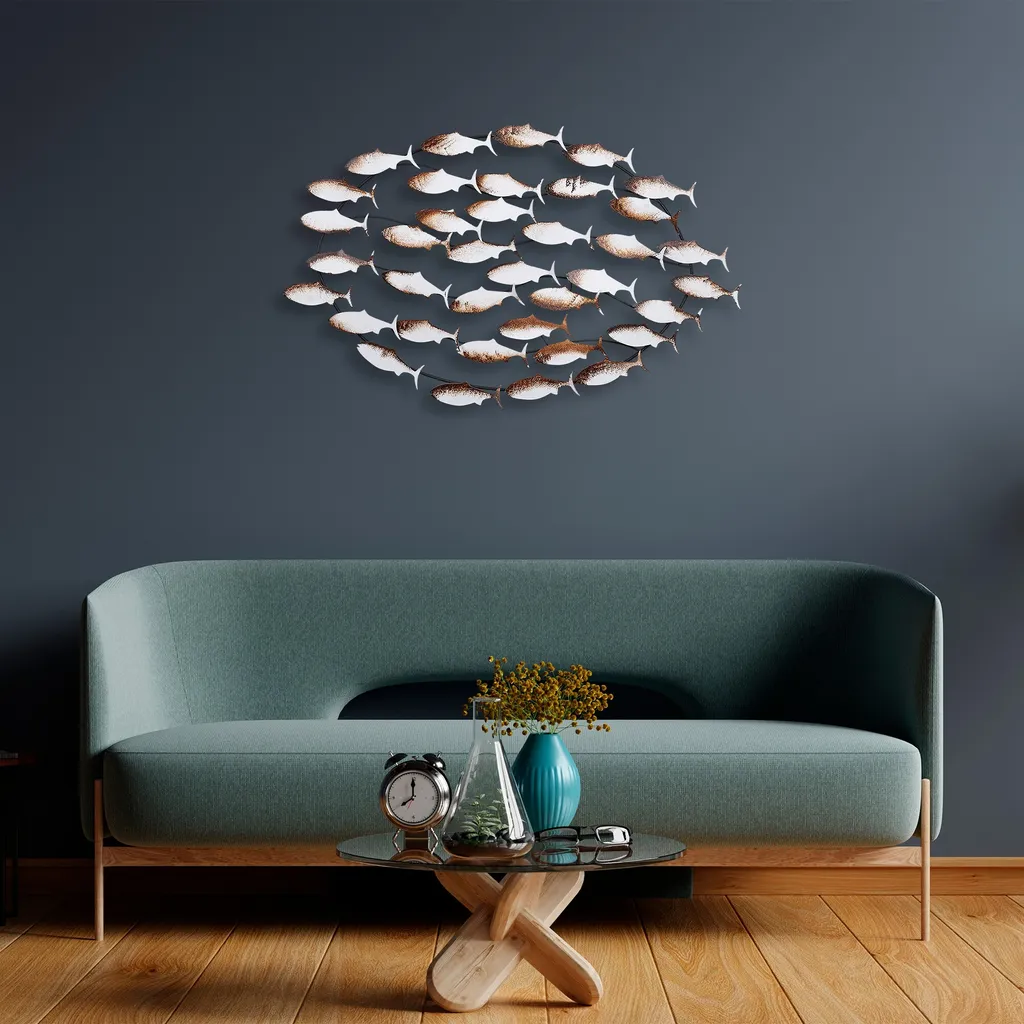 Wallity Alabalık DYU1131 Décoration Murale en Métal Multicolore 94x58 cm