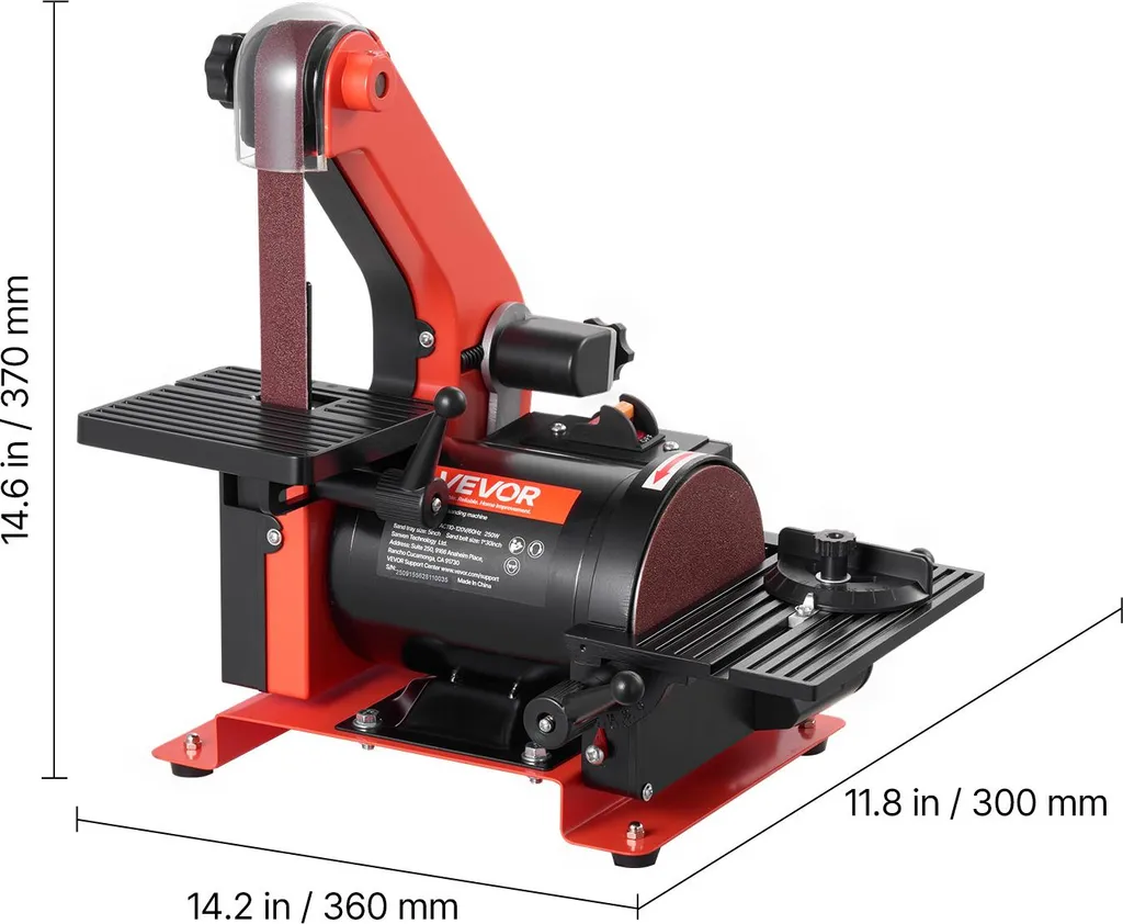 Combiné ponceuse à bande et à disque 250 W pour travail du bois et métal - 8