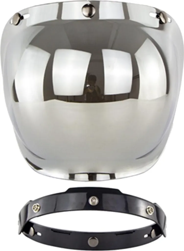 Visiera Casco Open Face Bubble Shield: Accessorio Moto Anti-Vento PC
