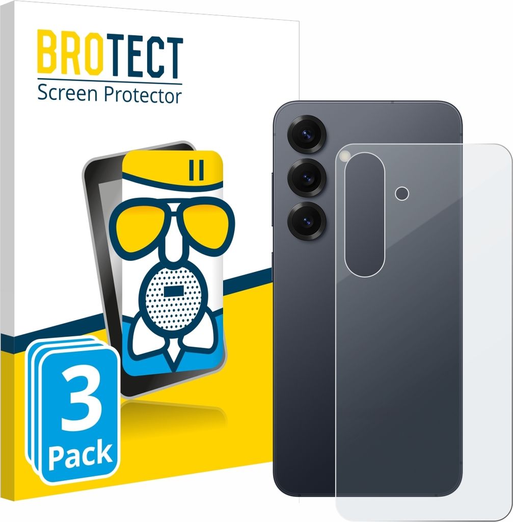3x BROTECT Entspiegelungs Schutzglas für Samsung Galaxy S25 (Rückseite) Schutzfolie Panzer Folie Glas Display Schutz matt