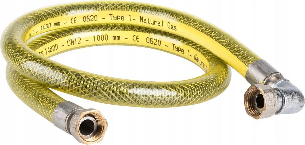 FLEXIBLER GASSCHLAUCH 1/2 Zoll W-Kniestück 50 cm