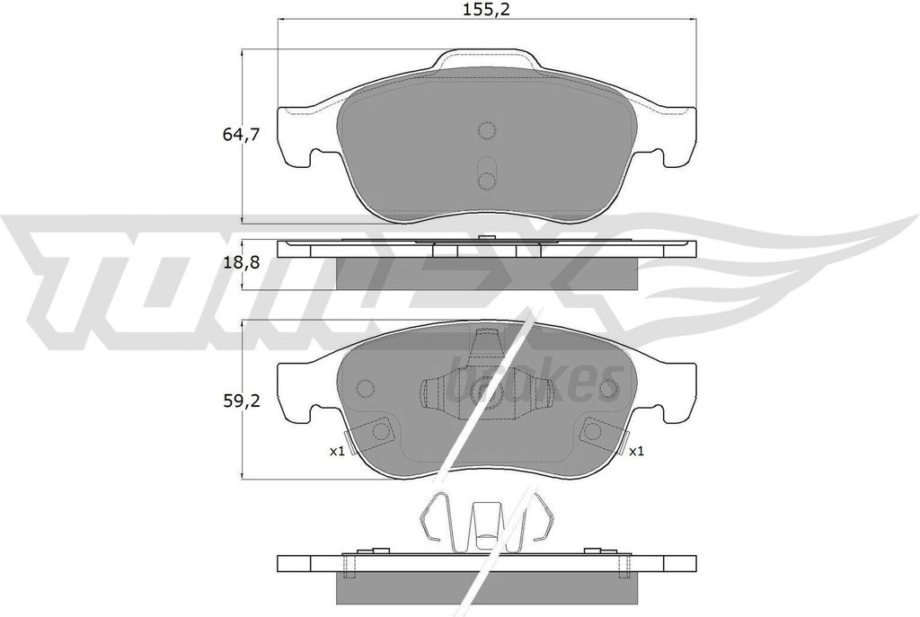 TOMEX brakes Bremsbeläge Satz Vorne Bremsklötze für FIAT 500X (334) TX 18-18