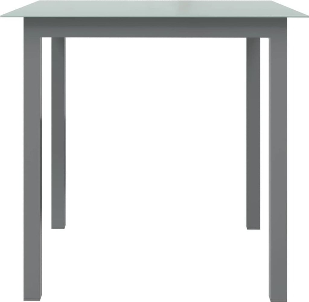 vidaXL Gartentisch Hellgrau 80x80x74 cm Aluminium und Glas Produktbild 