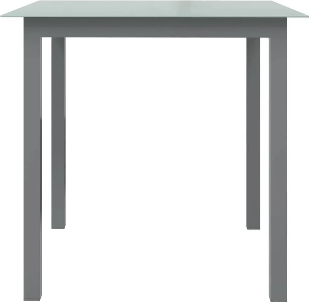 vidaXL Tavolo da Giardino 80x80x74 cm | Alluminio Grigio e Vetro
