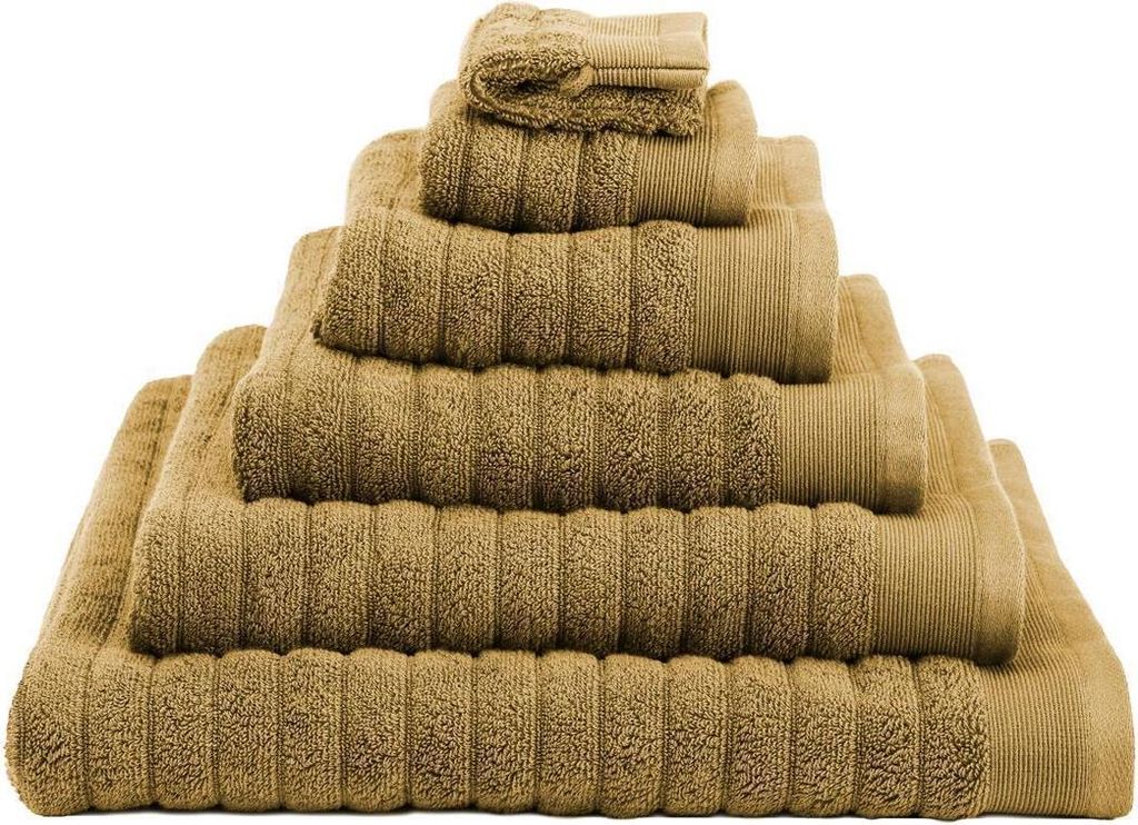 Heckett and Lane 1x VPE 3 st. Prestige Waschhandschuhe 16/21 Ochre Yellow Waschhandschuhe 16x21 Ochre-Yellow Gestreift