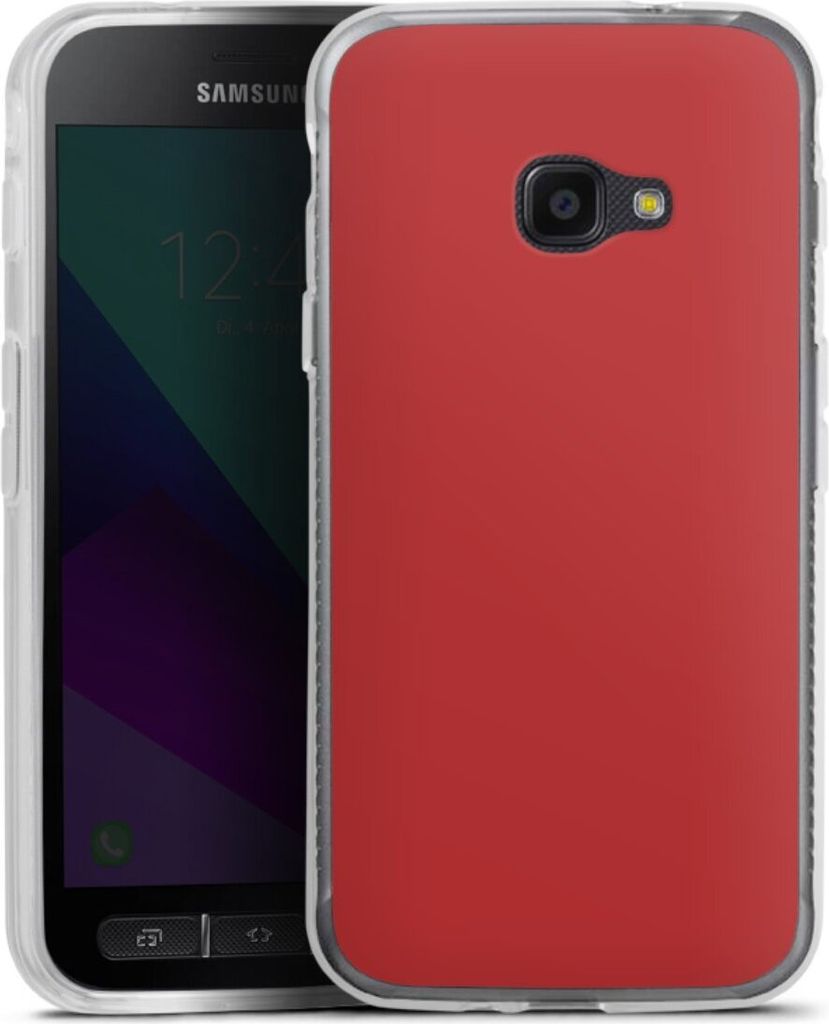 DeinDesign Handyhülle für Samsung Galaxy Xcover 4s Silikon Hülle Case Smartphone Schutzhülle Farbe Rot einfarbig