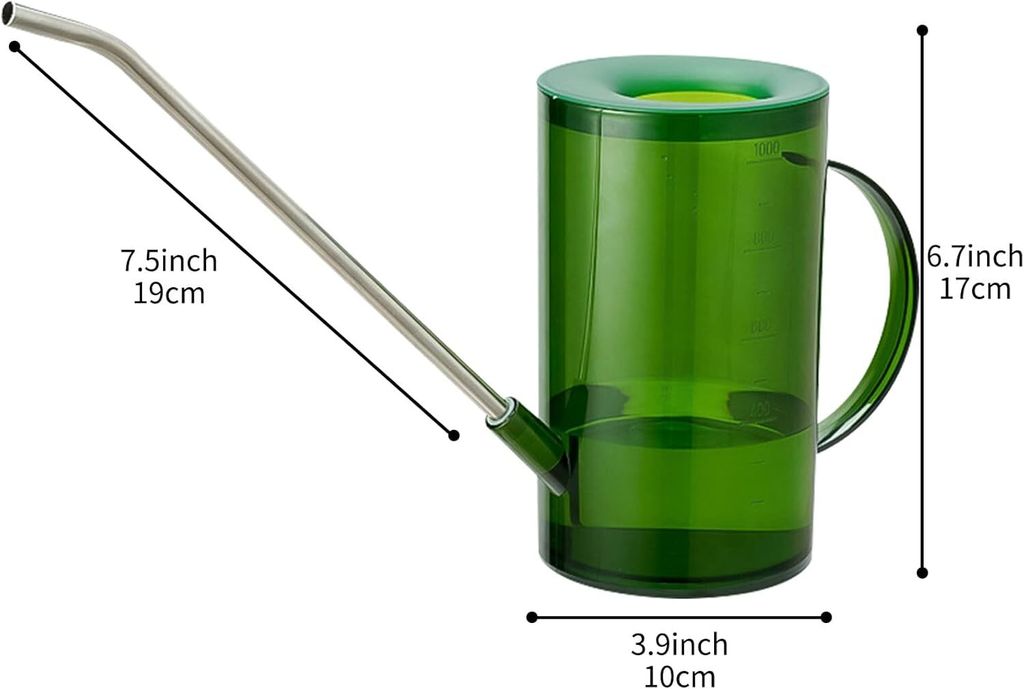 Gießkanne 1200ml Für Zimmerpflanzen - Mit Edelstahl-Auslauf Und Messbarer Skala