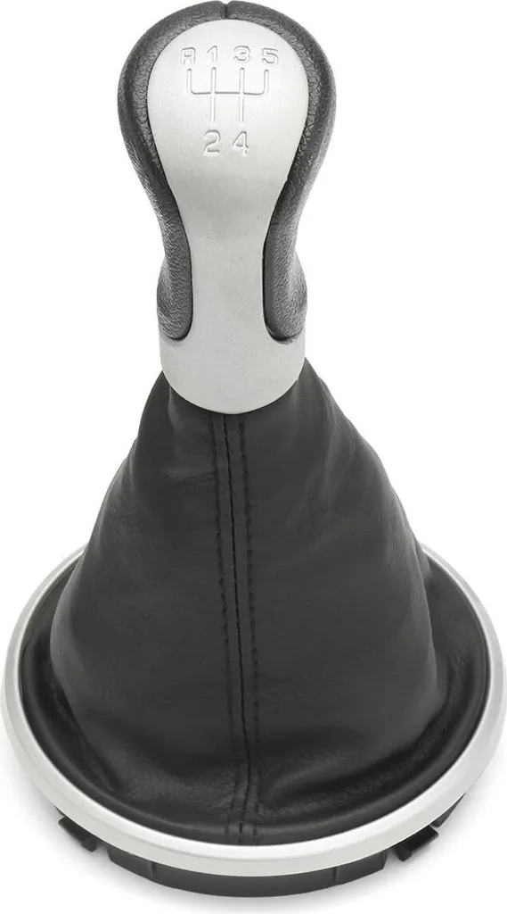 Pomello Leva Cambio e Cuffia per Skoda Fabia MK2 - 5 Speed Silver