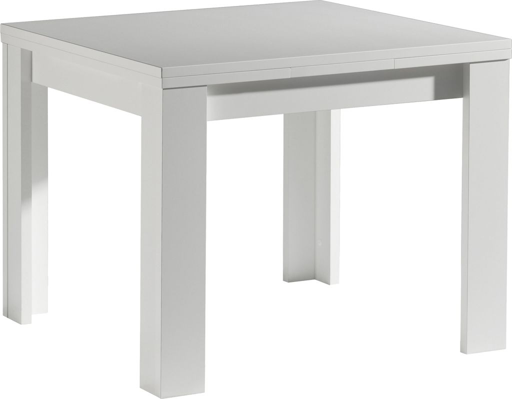 Kulissentisch >Monzi< ausziehbar bis 136cm in weiß matt - 80/136x78x60cm (BxHxT)