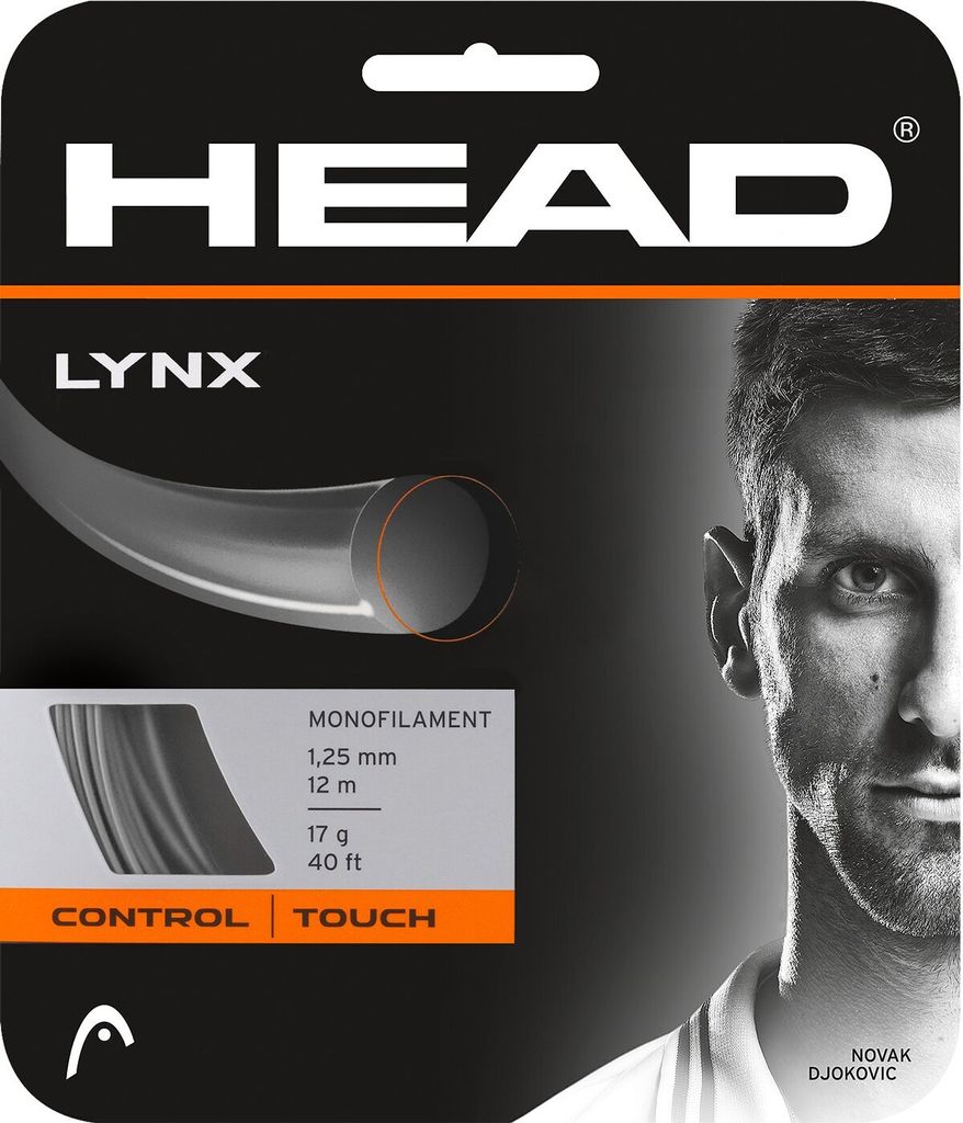 Head Racket Lynx 12 M Einzelne Tennissaite Schwarz 1.25 mm Schwarz 1.25 mm