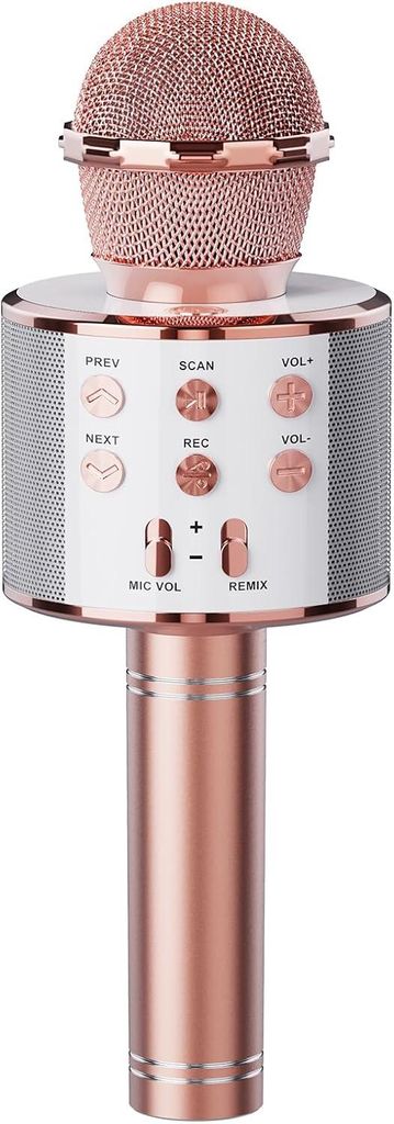 Kabelloses Karaoke Mikrofon Kinder & Erwachsene – Bluetooth & Lautsprecher – Rosegold