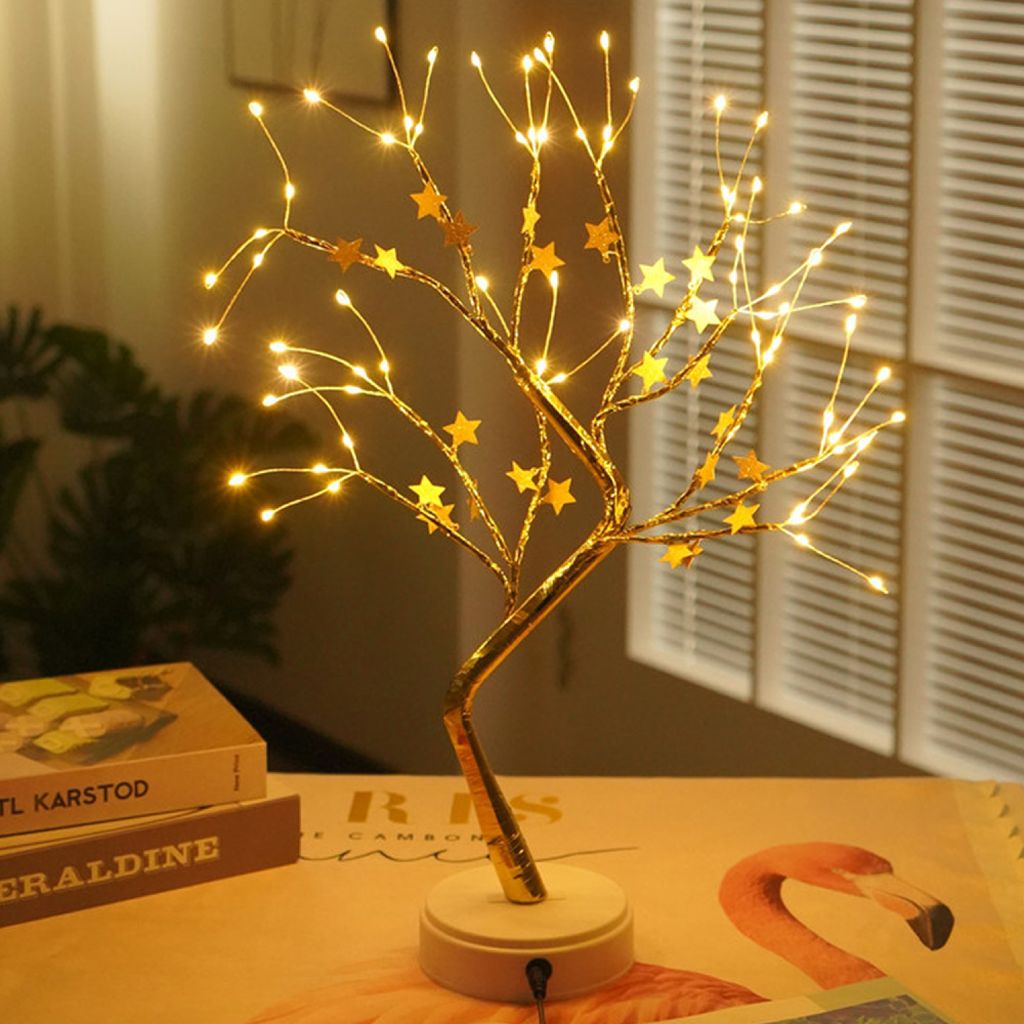 LED Baum Lichter Warmweiß USB Bonsai Baum Licht Verstellbare Äste  Batteriebetrieben Dekobaum Belichtet Kleine Baumbeleuchtung Innen Deko für  Thanksgiving Weihnachten (108 Lampenperlen)