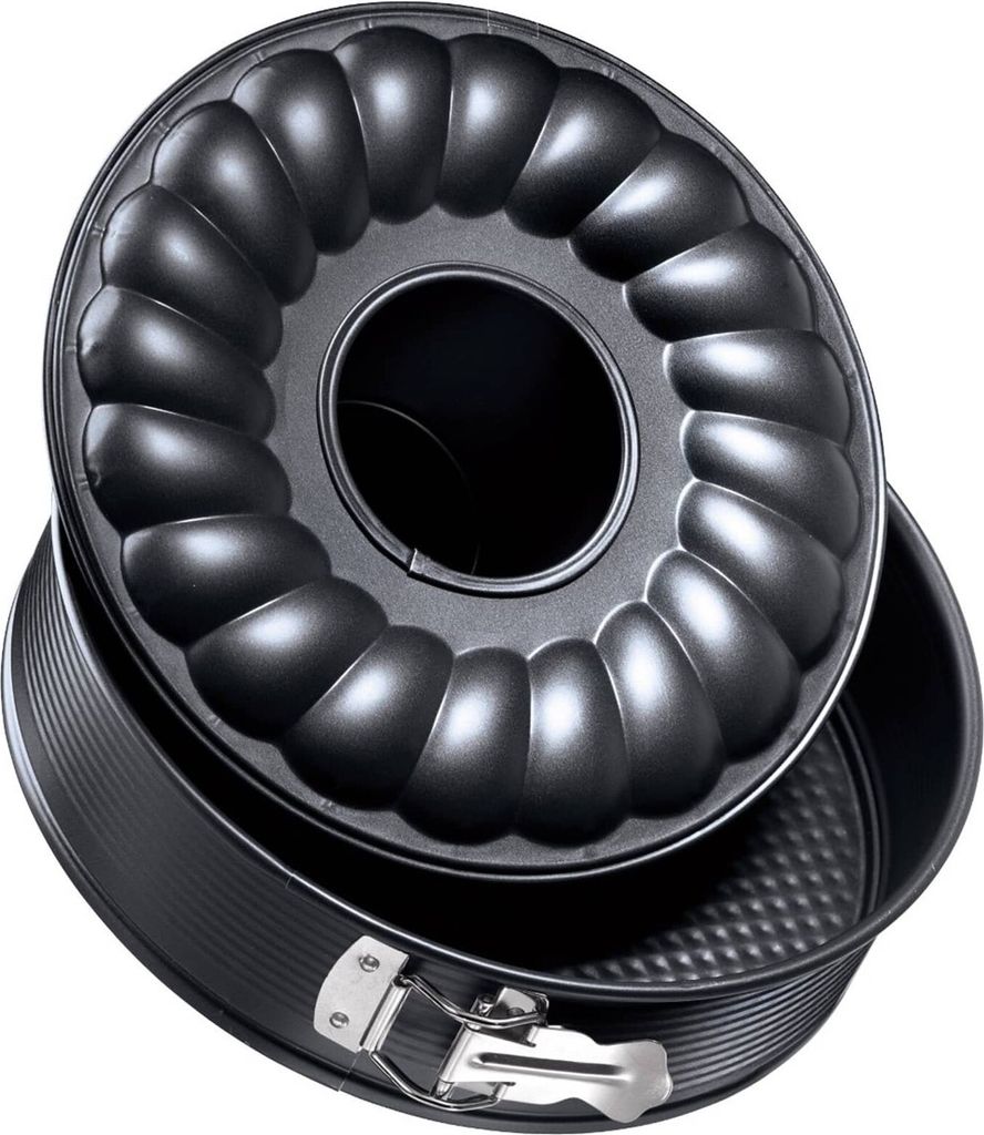 Zenker Springform mit Flach- und Rohrboden Ø 24 cm PURE, Backform mit 2 Böden, Kuchenformen-Set mit Antihaftbeschichtung, einfaches Entformen fü...