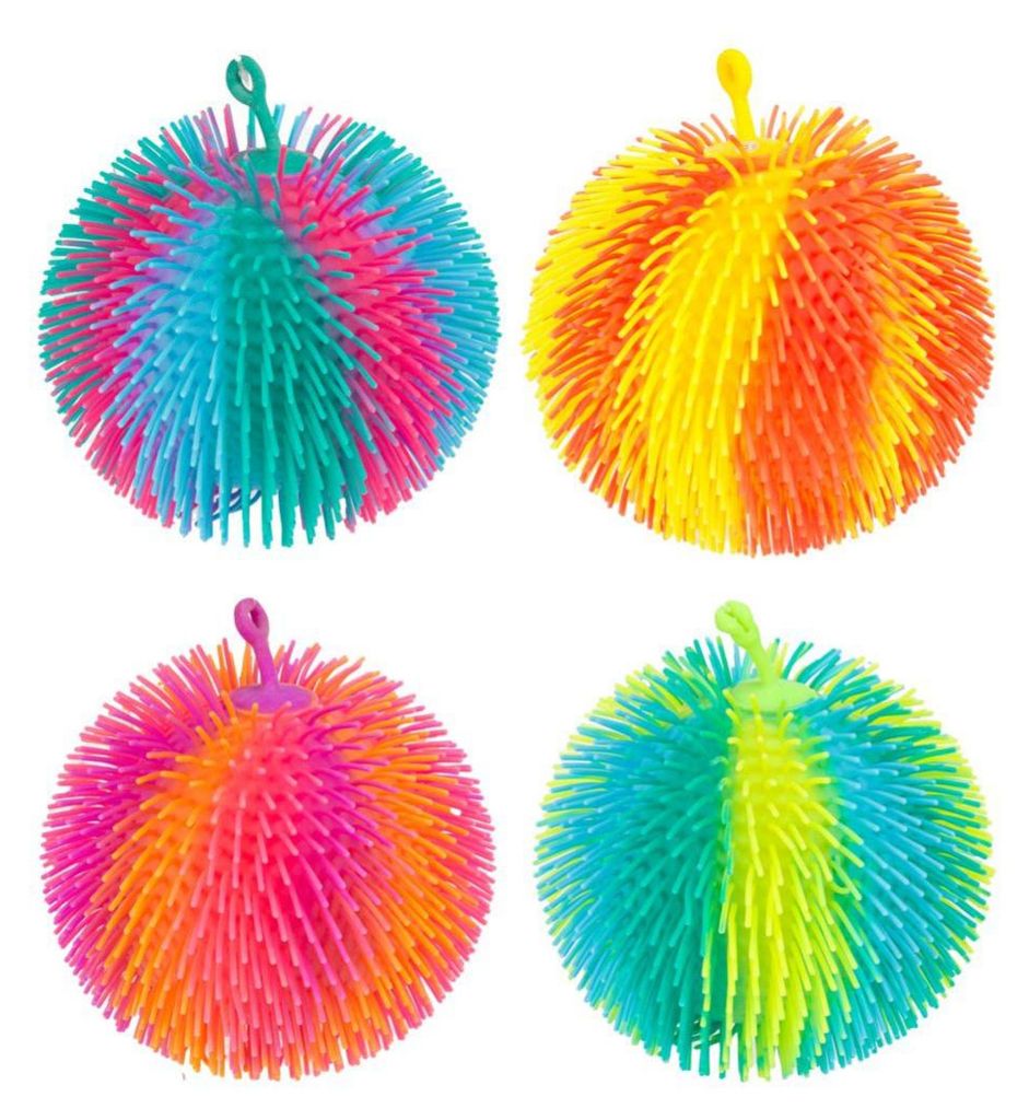 Palla antistress, soffice, pelosa, arcobaleno, 15 cm, Immagine del prodotto 