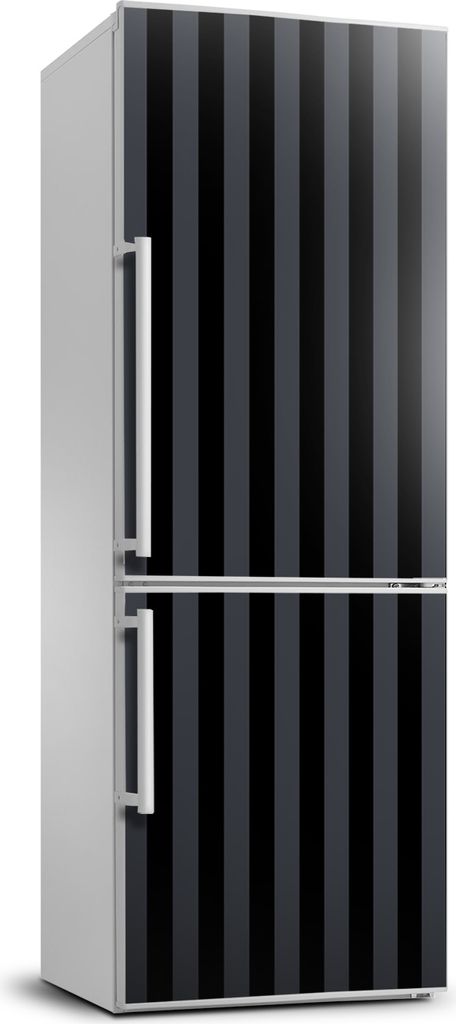 Tulup Kühlschrankdekoration - 70x190 cm - Aufkleber auf dem Kühlschrank - Schwarze und graue Streifen