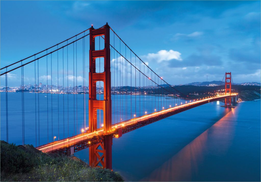 Wallario Poster - Golden Gate Bridge in San Francisco USA, Kunstdruck Größe: 70 x 100 cm