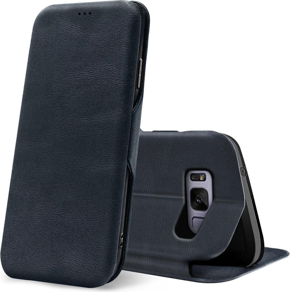 Conie Retro Klapp Tasche für Samsung Galaxy S8 Kartenfach Hülle Rundumschutz in Blau