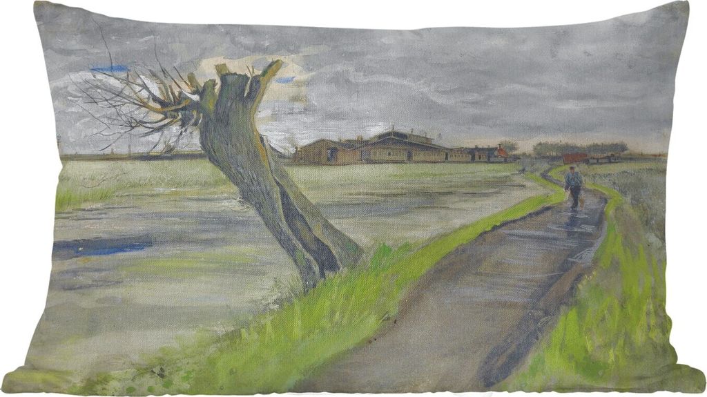MuchoWow Zierkissen Sofakissen Wohnzimmer Dekokissen 50x30 cm Pollard Willow - Vincent van Gogh - Wohnzimmerdekoration - Polster mit Photo
