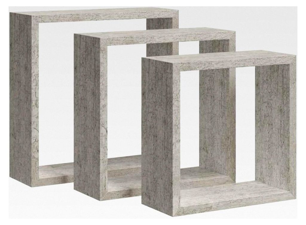 Würfelregal 3-teilig in Betongrau