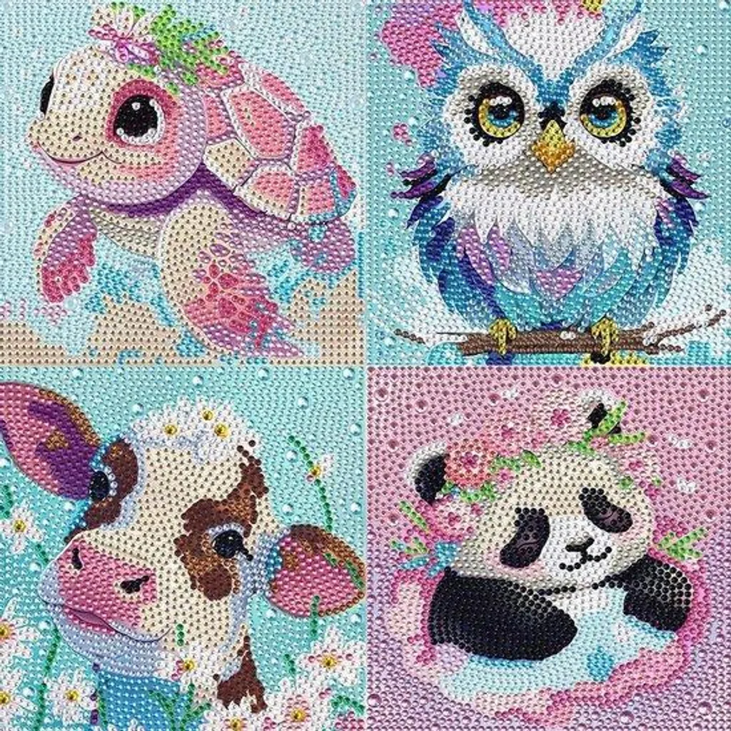 Kit peinture au diamant anti-écran pour enfant : 4 projets complets