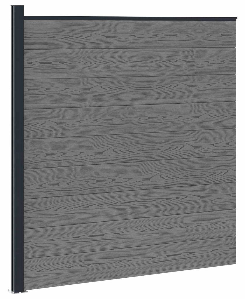 Zaunelement WPC und Aluminium Grau