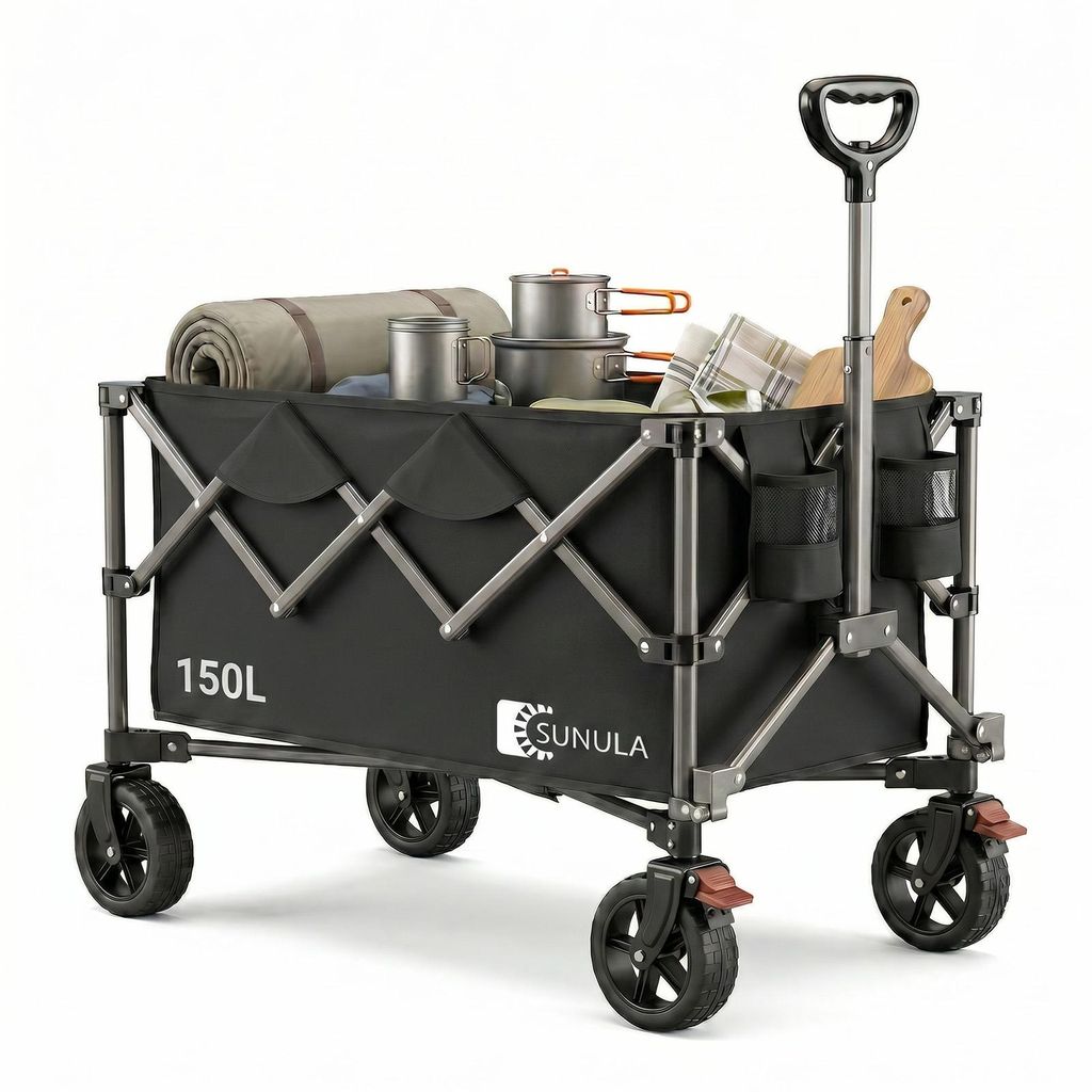 SUNULA Bollerwagen Faltbar Tragkraft 120 KG Handwagen mit Produktbild 
