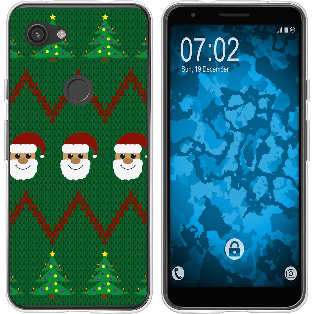 PhoneNatic Case kompatibel mit Google Pixel 3a XL Silikon-Hülle X Mas Weihnachten X-Mas Sweater M7