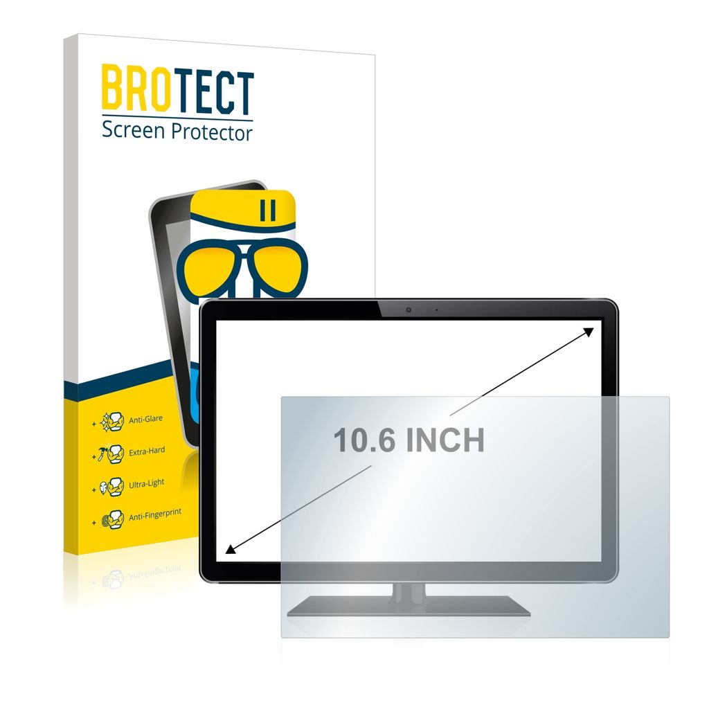 BROTECT Entspiegelungs Schutzglas für Kassensysteme mit 26.9 cm (10.6 Zoll) Displays 230 x 138 mm Schutzfolie Panzer Folie Glas Display Schutz matt