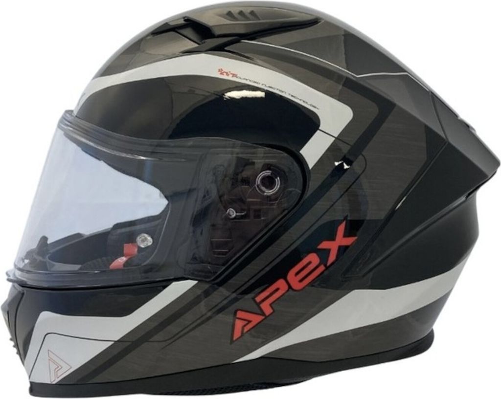 APEX FI100 Valencia Helm, schwarz/grau/rot, M (57/58)