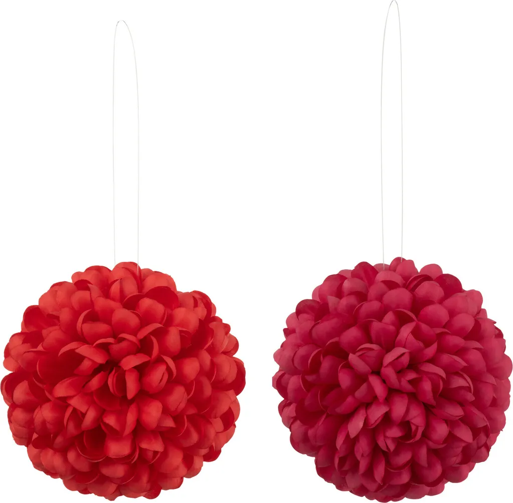 Décoration de Table Blum Ball J-Line 16cm - Fleurs Roses Rouges Permanentes