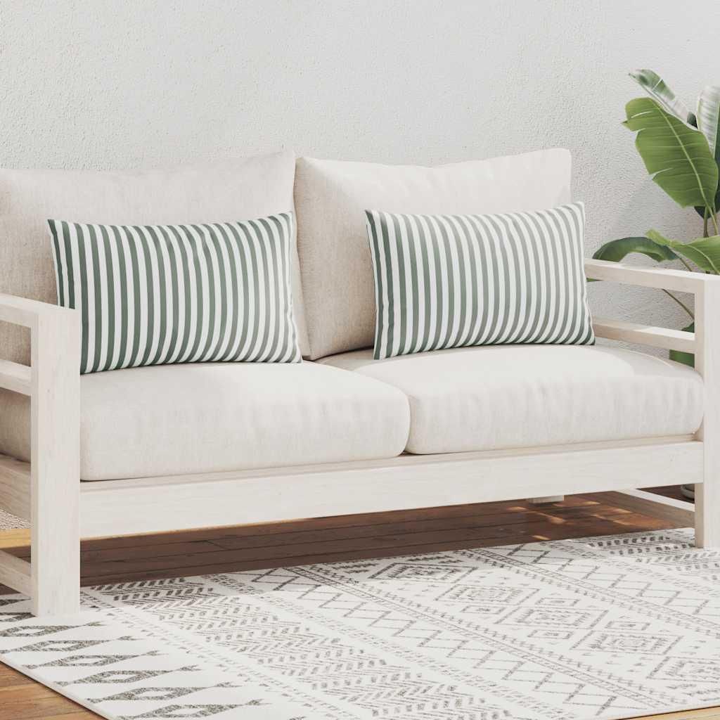 vidaXL Coussin de jardin 2 pcs. à rayures 60 x 40 cm Gris Image du produit 