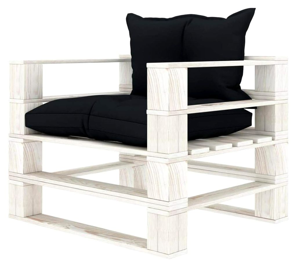 Garten Palettensofa mit Anthrazit-Kissen